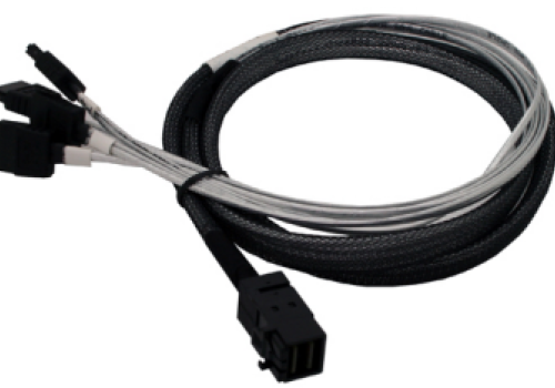 Cáp SFF-8643 to 4 SATA fan out cable, Comply with SAS 3.0 12G 1.Meter
